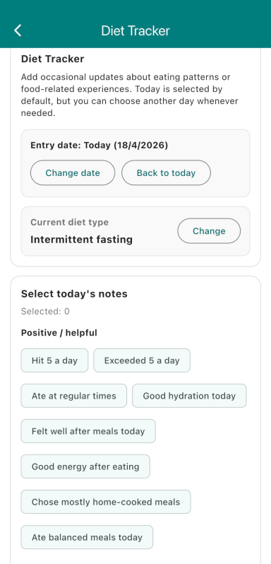 Journal your diet, not just symptoms.